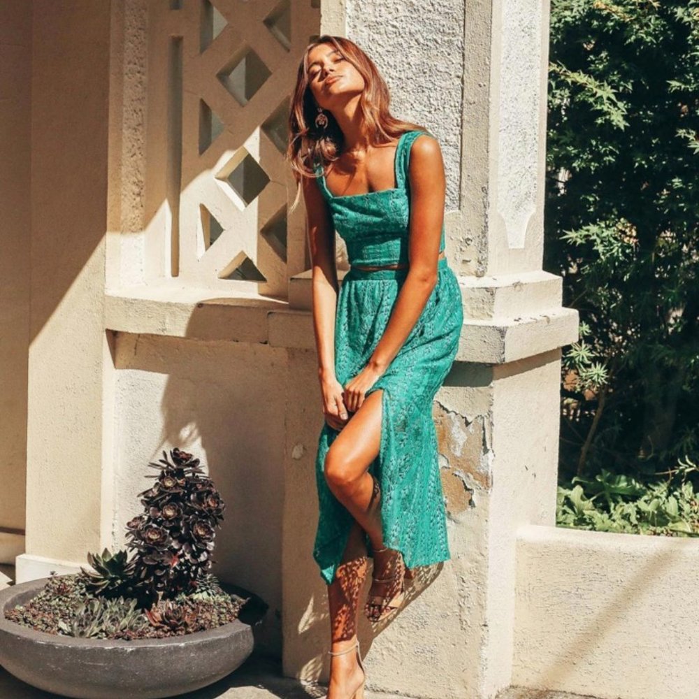 KOOKAI Chiquittita Esmeraldo Christmas Green High Waisted Midi Skirt NWT RRP$140 - Picture 3 of 10